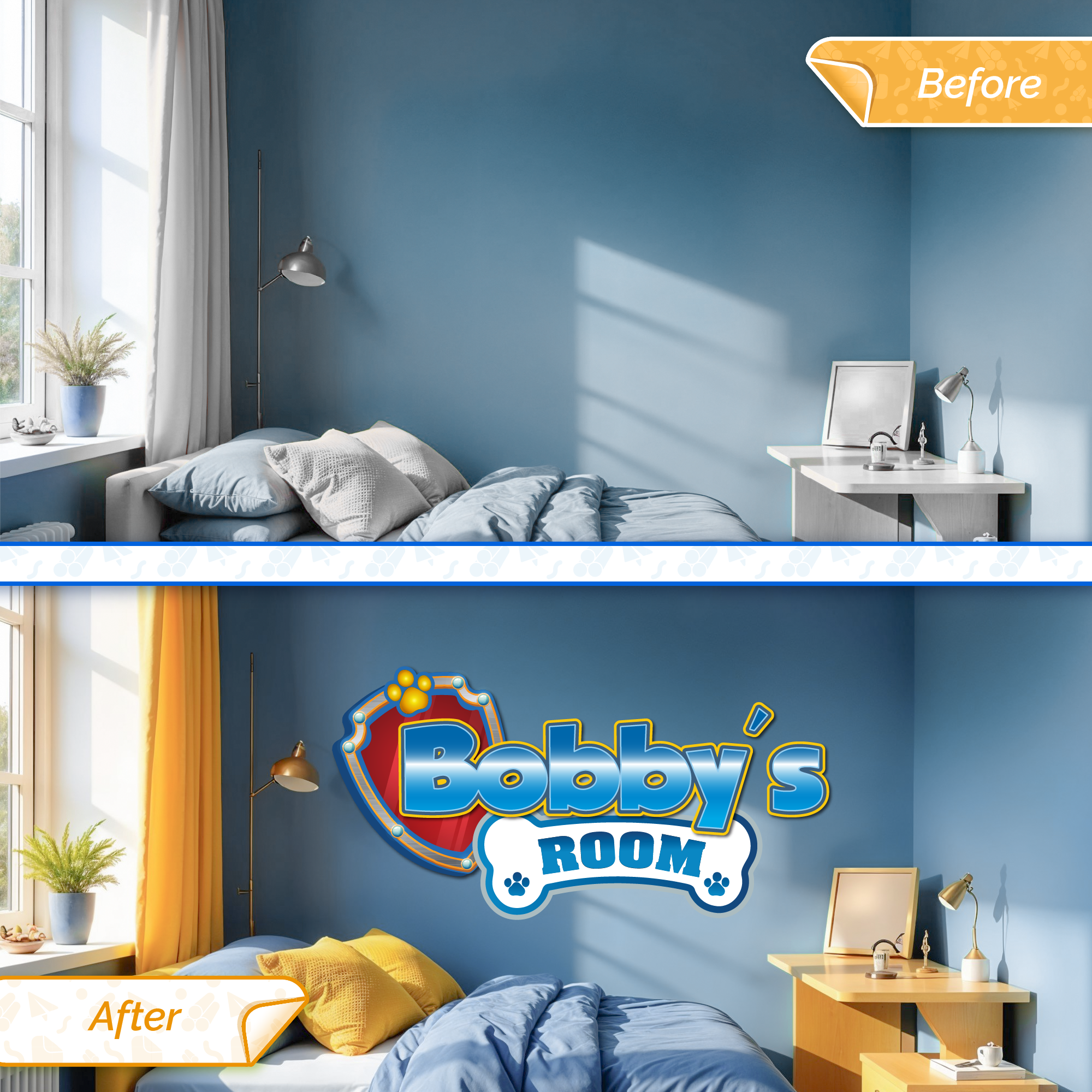 Custom Puppy Rescue Name Wall Decal — Personalized Kids’ Room Wall Sticker