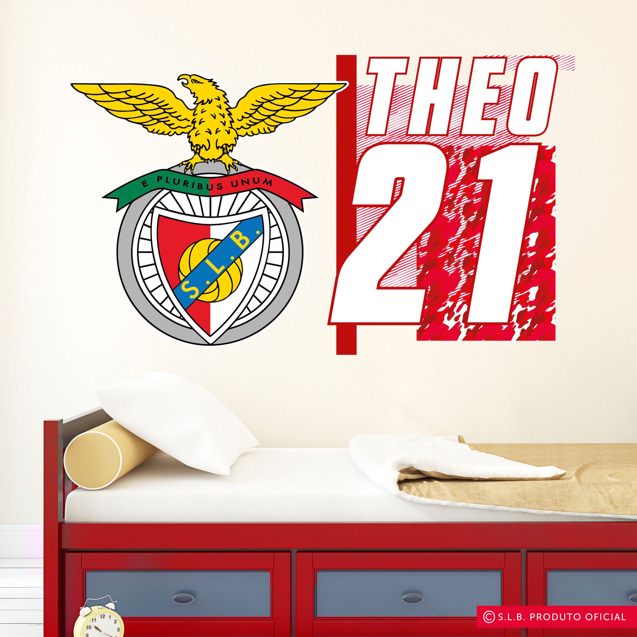 Autocolante de Parede Personalizado do Benfica FC para Crianças