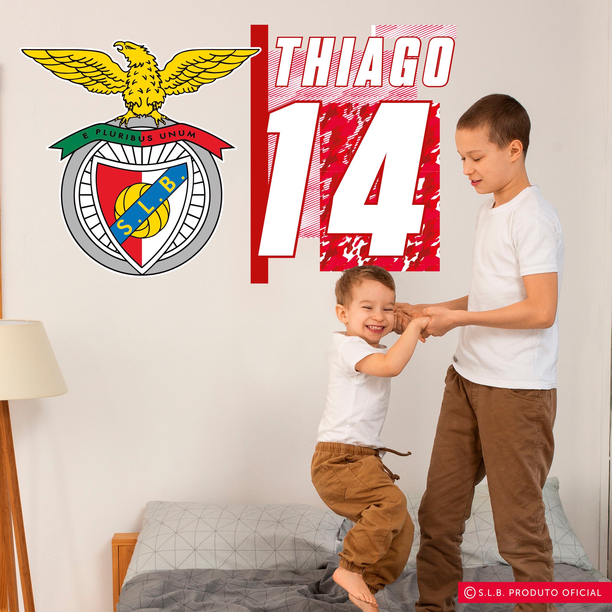 Autocolante de Parede Personalizado do Benfica FC para Crianças