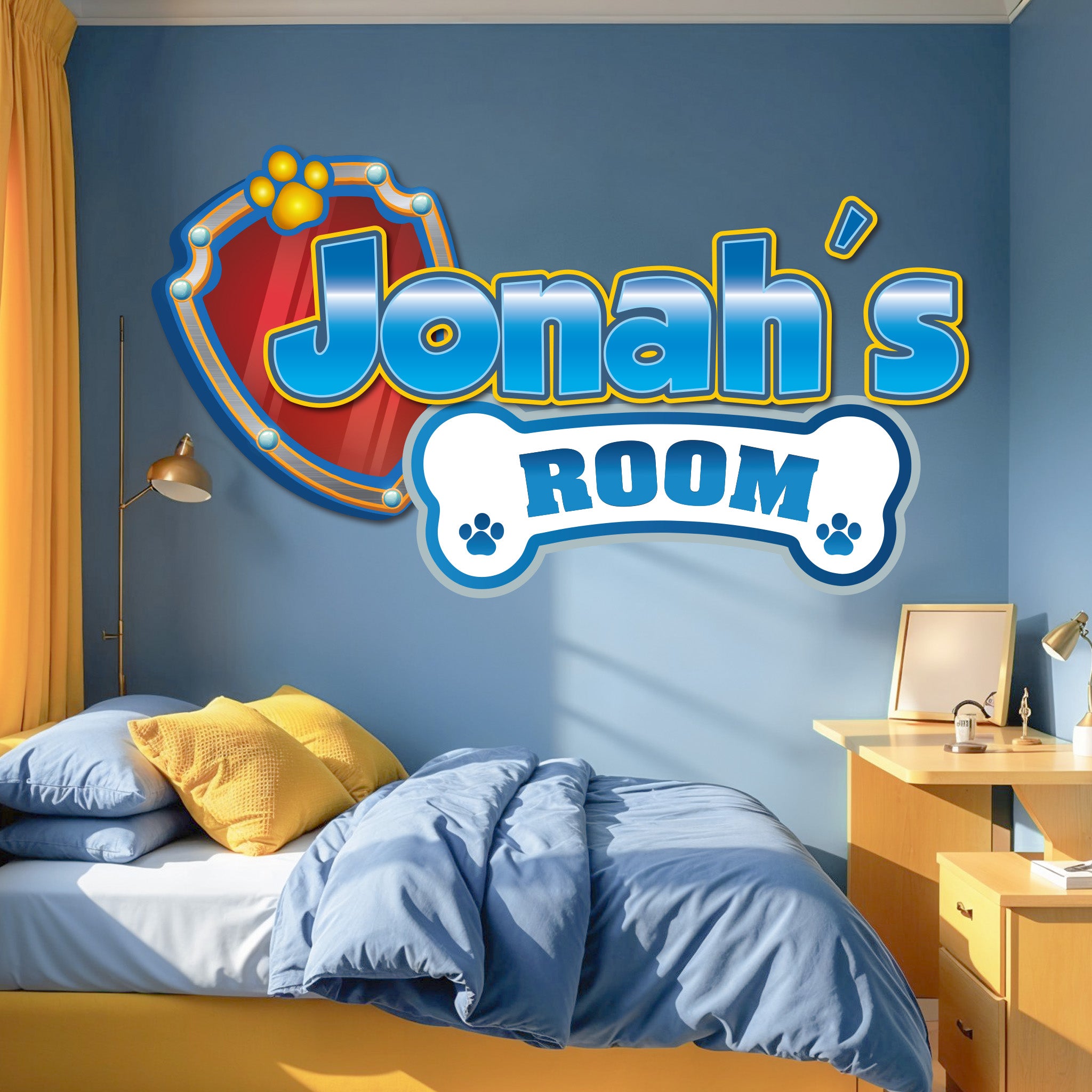 Custom Puppy Rescue Name Wall Decal — Personalized Kids’ Room Wall Sticker