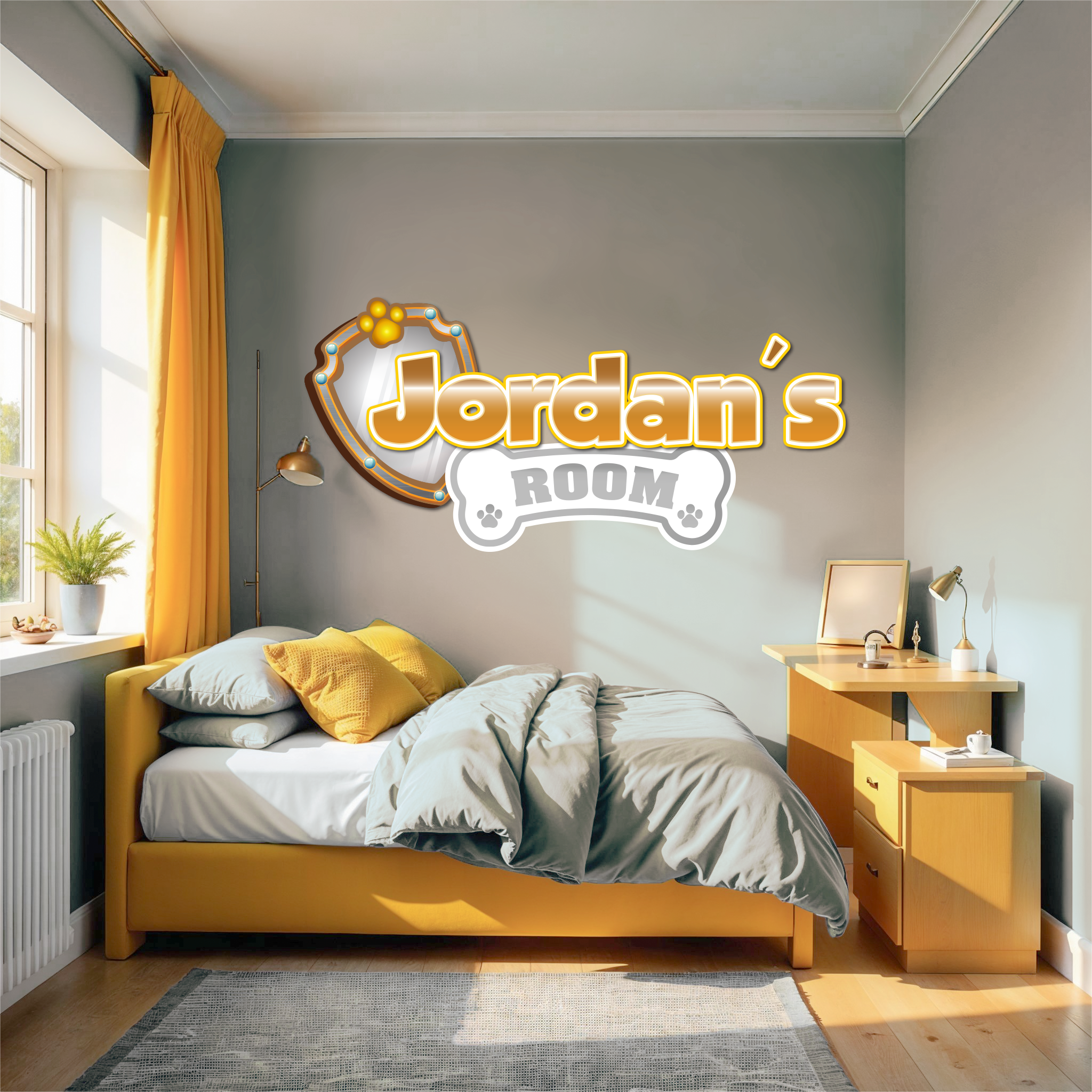 Custom Puppy Rescue Name Wall Decal — Personalized Kids’ Room Wall Sticker