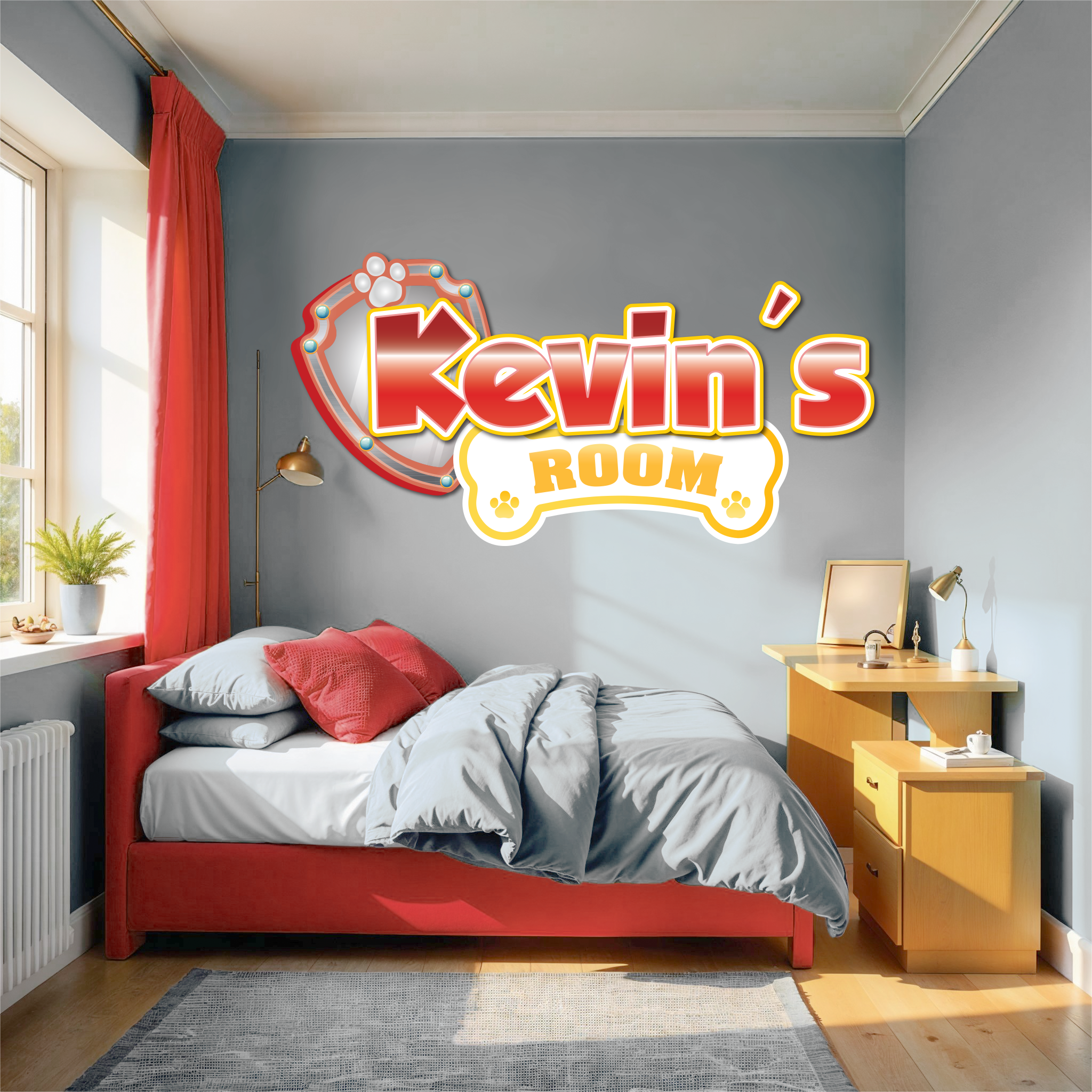 Custom Puppy Rescue Name Wall Decal — Personalized Kids’ Room Wall Sticker