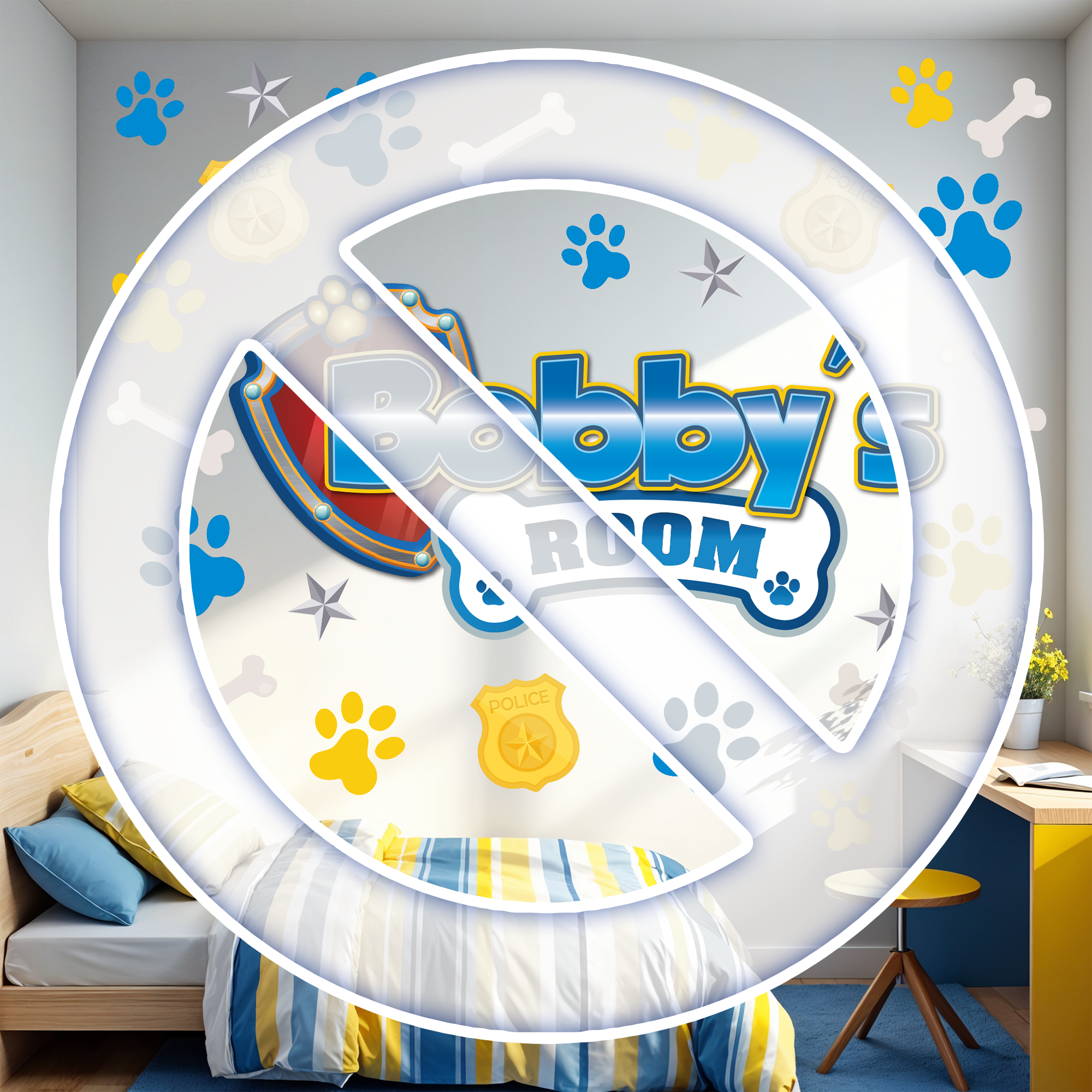 Custom Puppy Rescue Name Wall Decal — Personalized Kids’ Room Wall Sticker