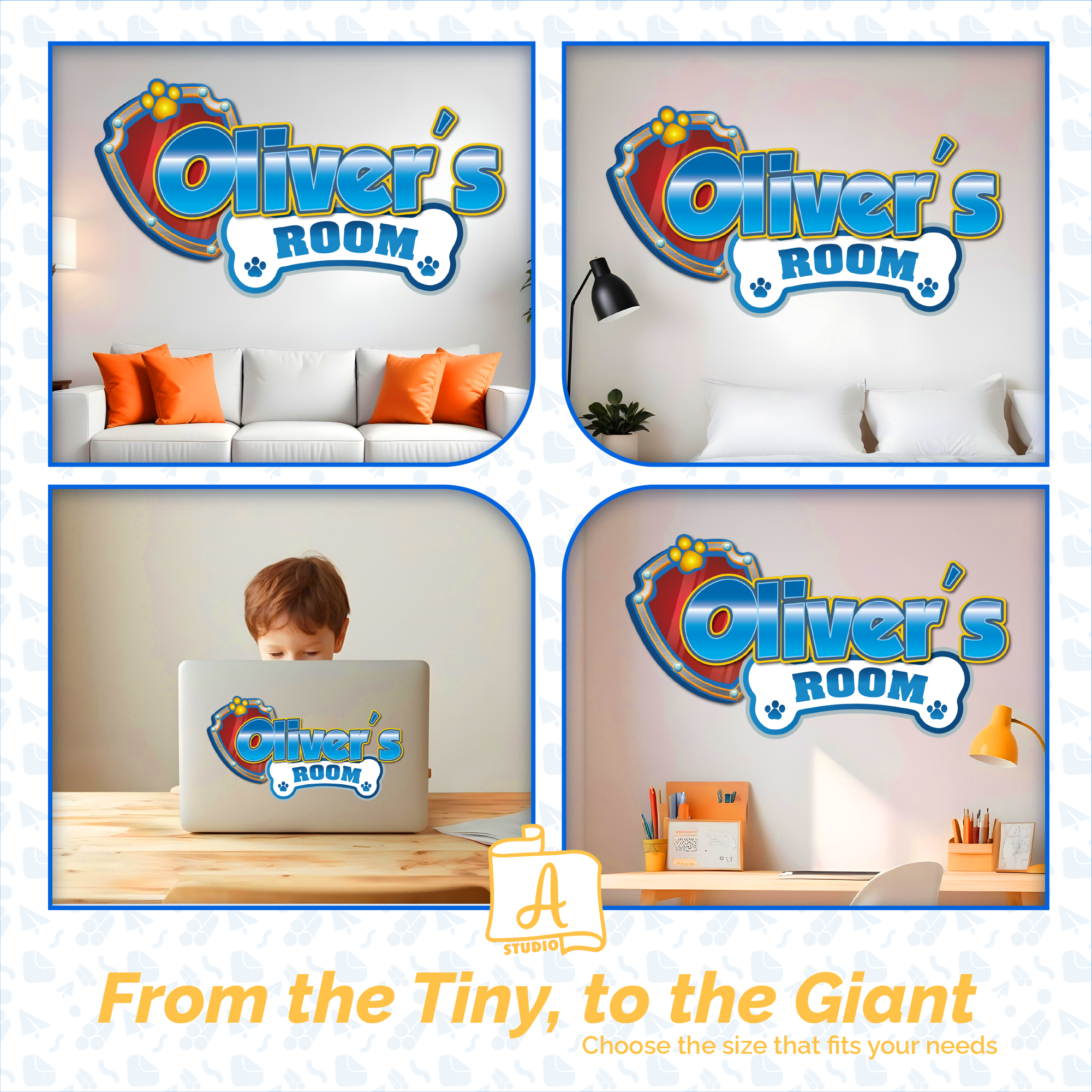 Custom Puppy Rescue Name Wall Decal — Personalized Kids’ Room Wall Sticker