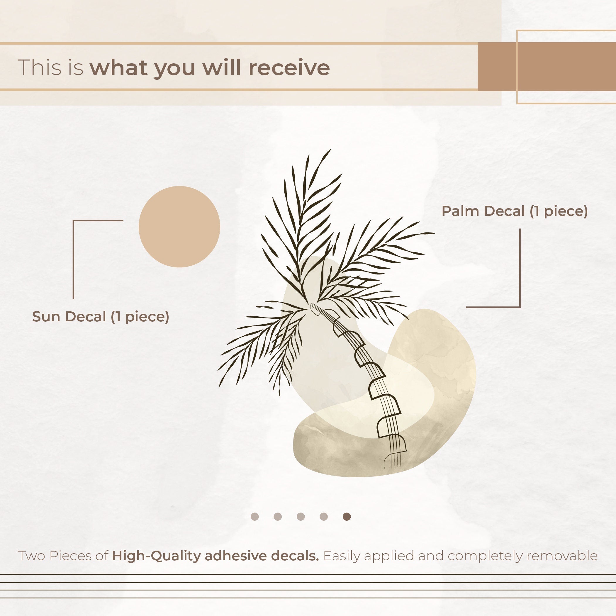 Praia Sol Areia Vinil Autocolante - Decoração de Sala  - Autocolantes Decorativos - Decoração Bohemia - Decoração Verão Praia - MR445