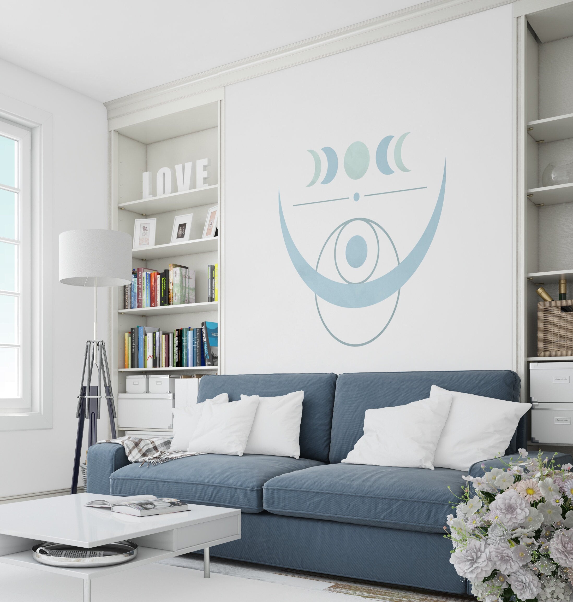 Fases Luna Adesivo de Parede - Decoração de Sala  - Autocolantes Decorativos - Papel de Parede Autocolante - Vinil Autocolante Luna  KA599