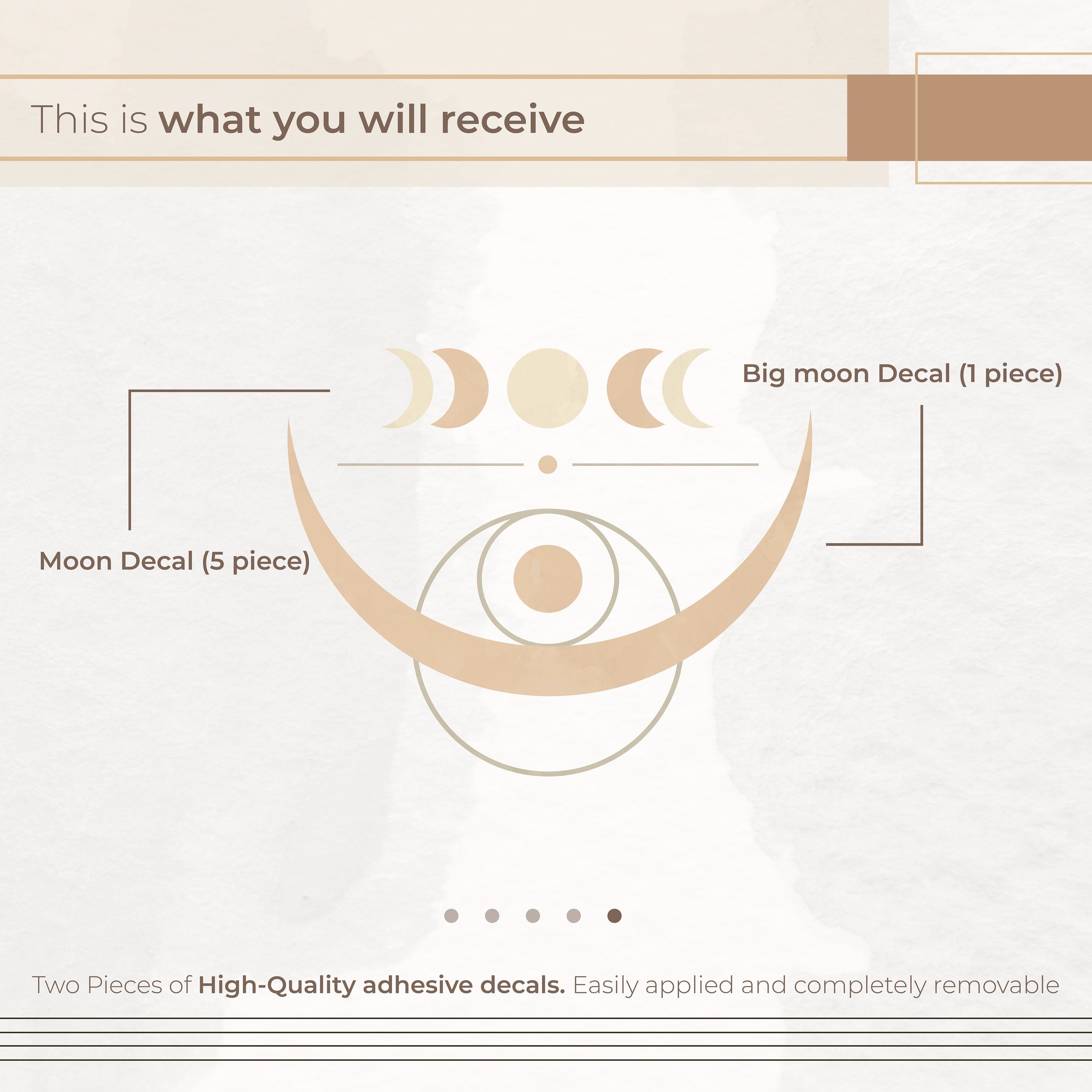 Fases Luna Adesivo de Parede - Decoração de Sala  - Autocolantes Decorativos - Papel de Parede Autocolante - Vinil Autocolante Luna  KA599