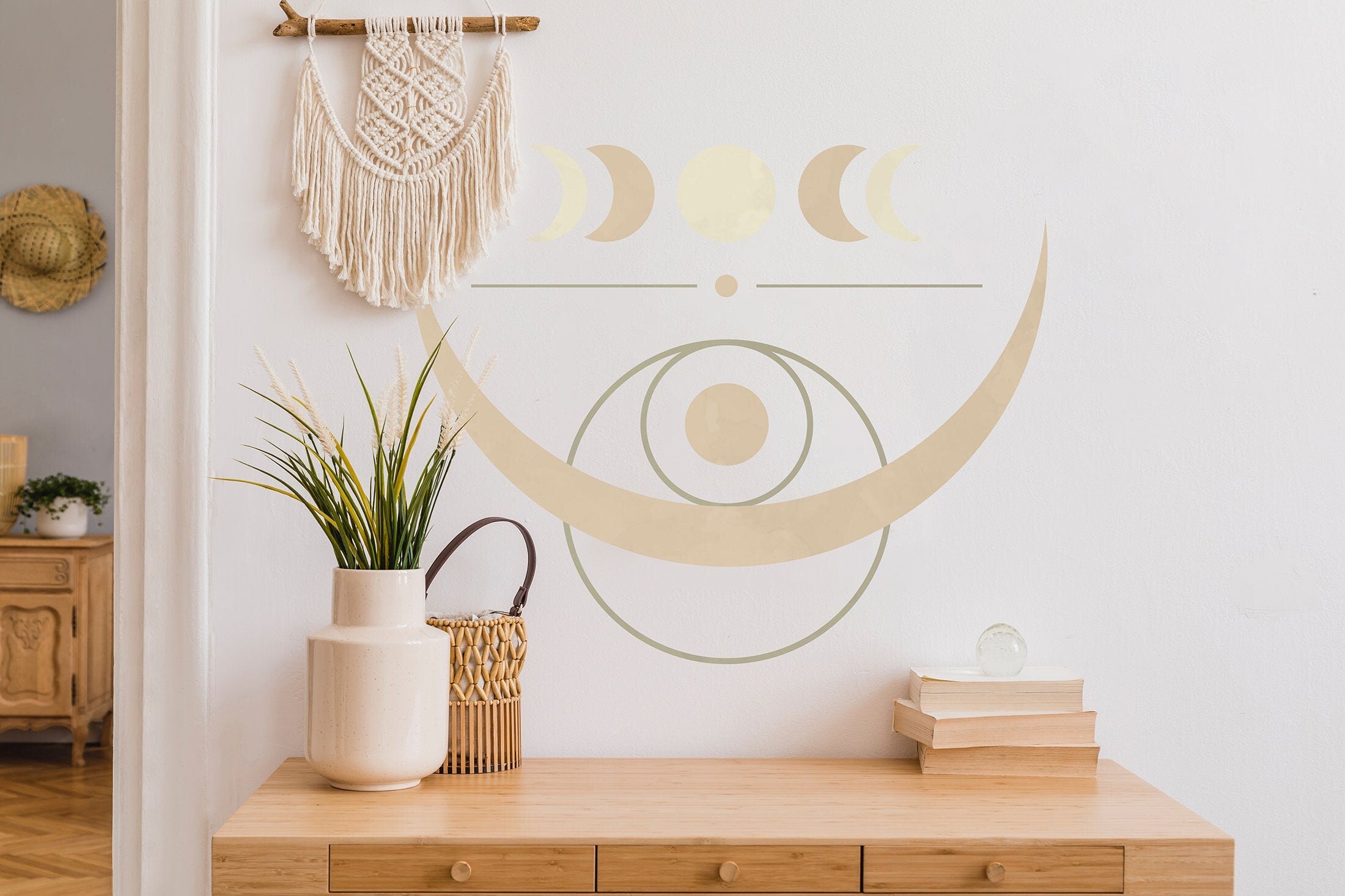 Fases Luna Adesivo de Parede - Decoração de Sala  - Autocolantes Decorativos - Papel de Parede Autocolante - Vinil Autocolante Luna  KA599