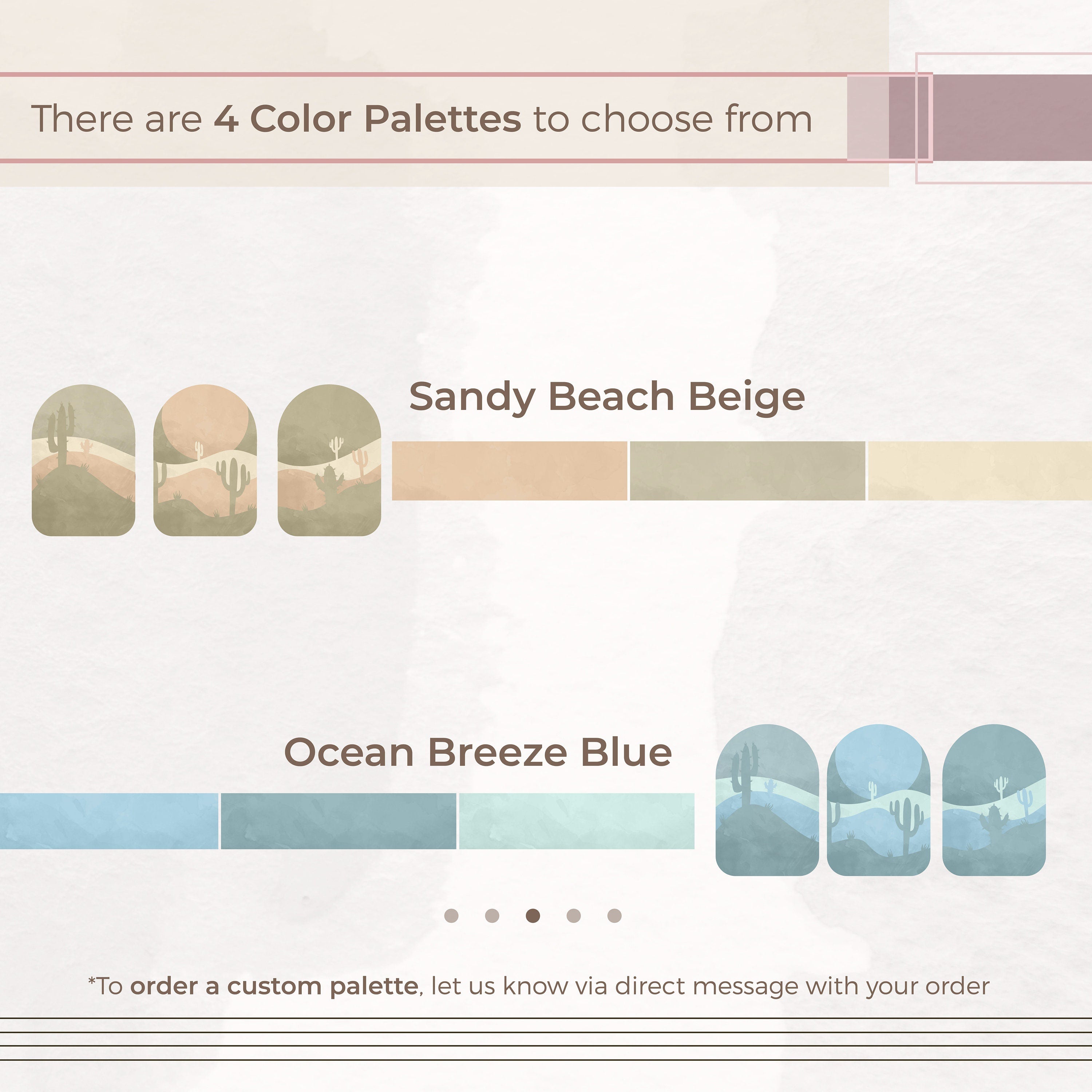 Deserto Cactus Adesivo de Parede - Decoração de Sala  - Autocolantes Decorativos - Decoração Bohemia KA572