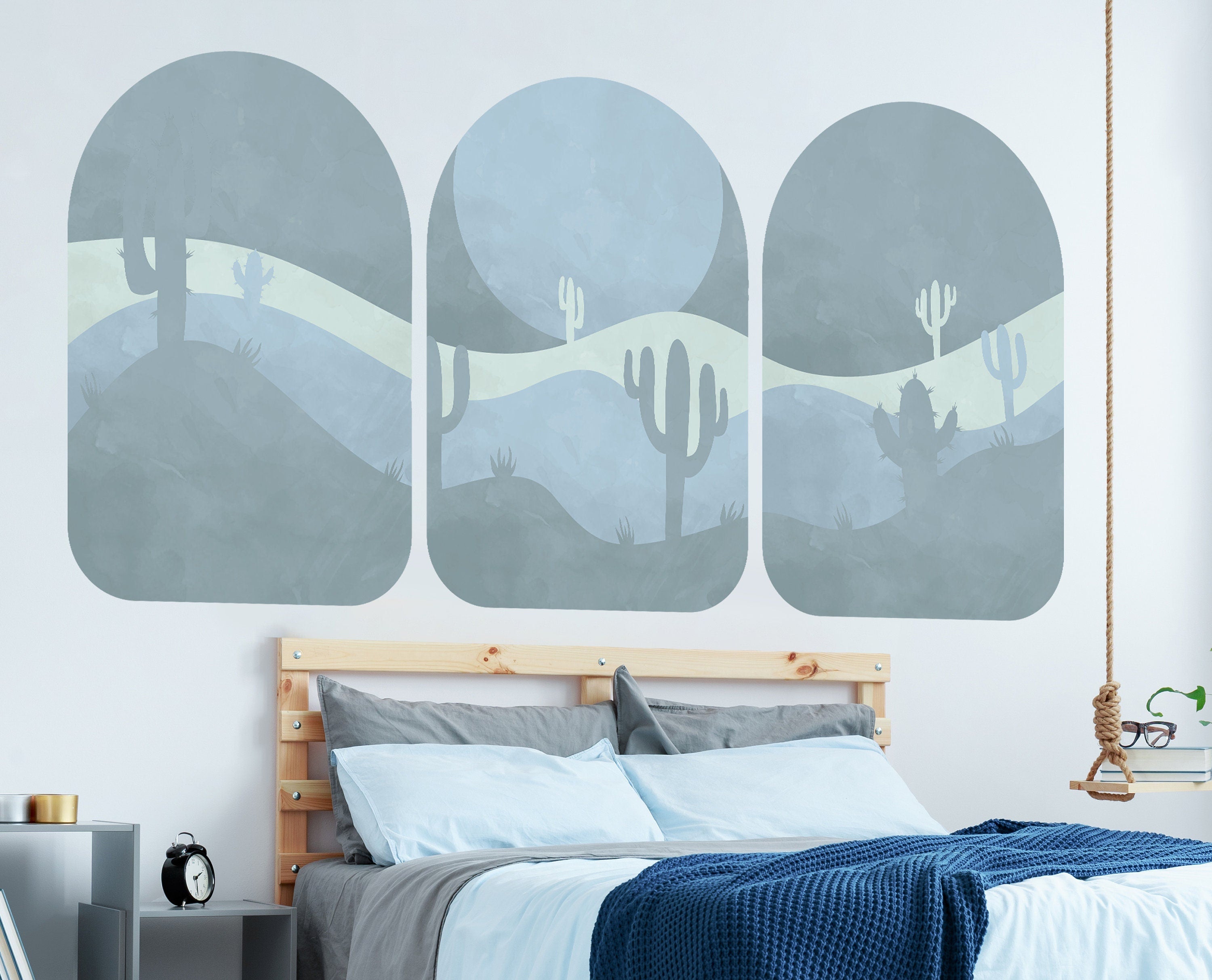 Deserto Cactus Adesivo de Parede - Decoração de Sala  - Autocolantes Decorativos - Decoração Bohemia KA572