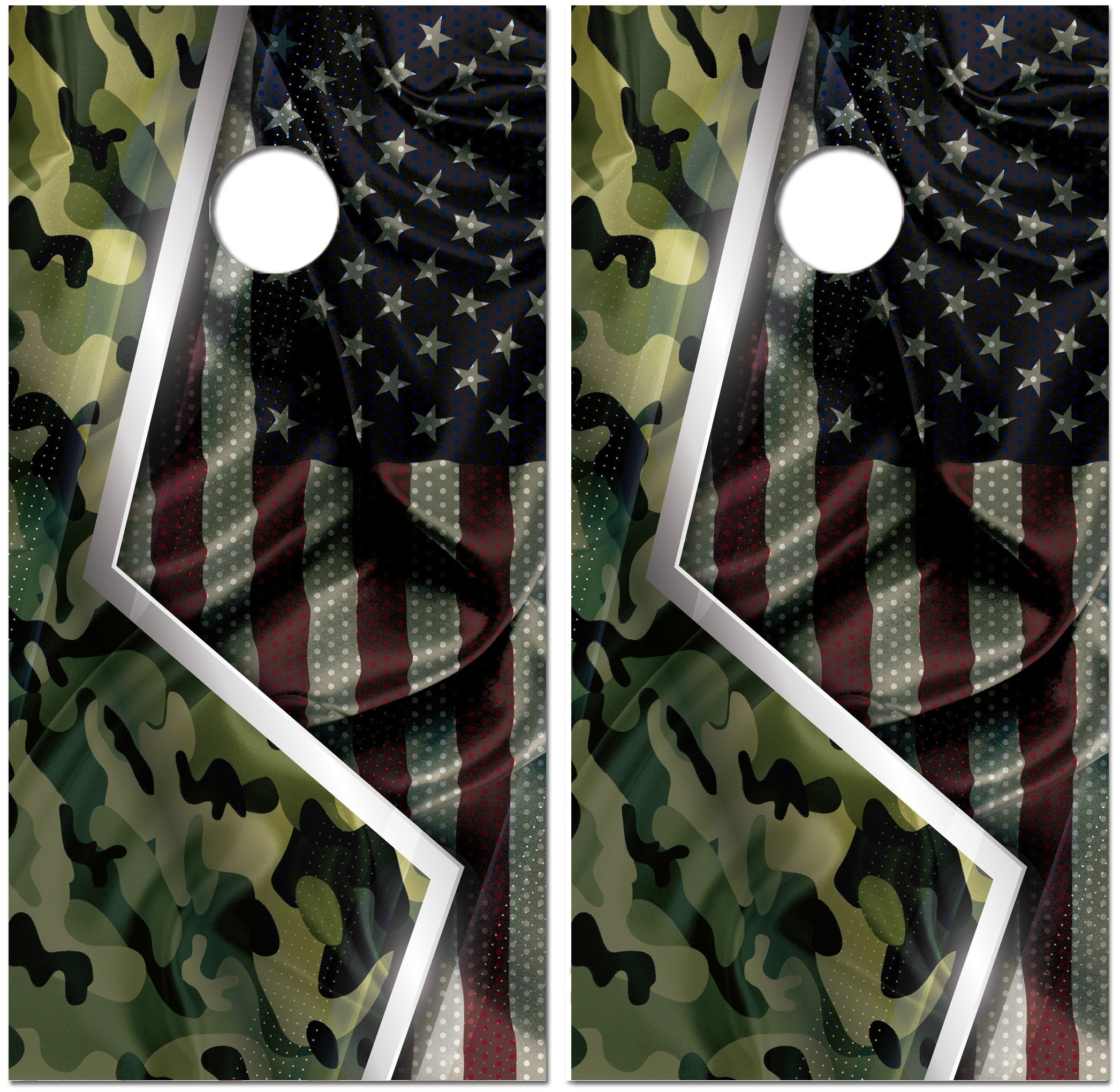 Autocolantes Personalizados para Tábuas de Cornhole com Bandeira do Exército Americano