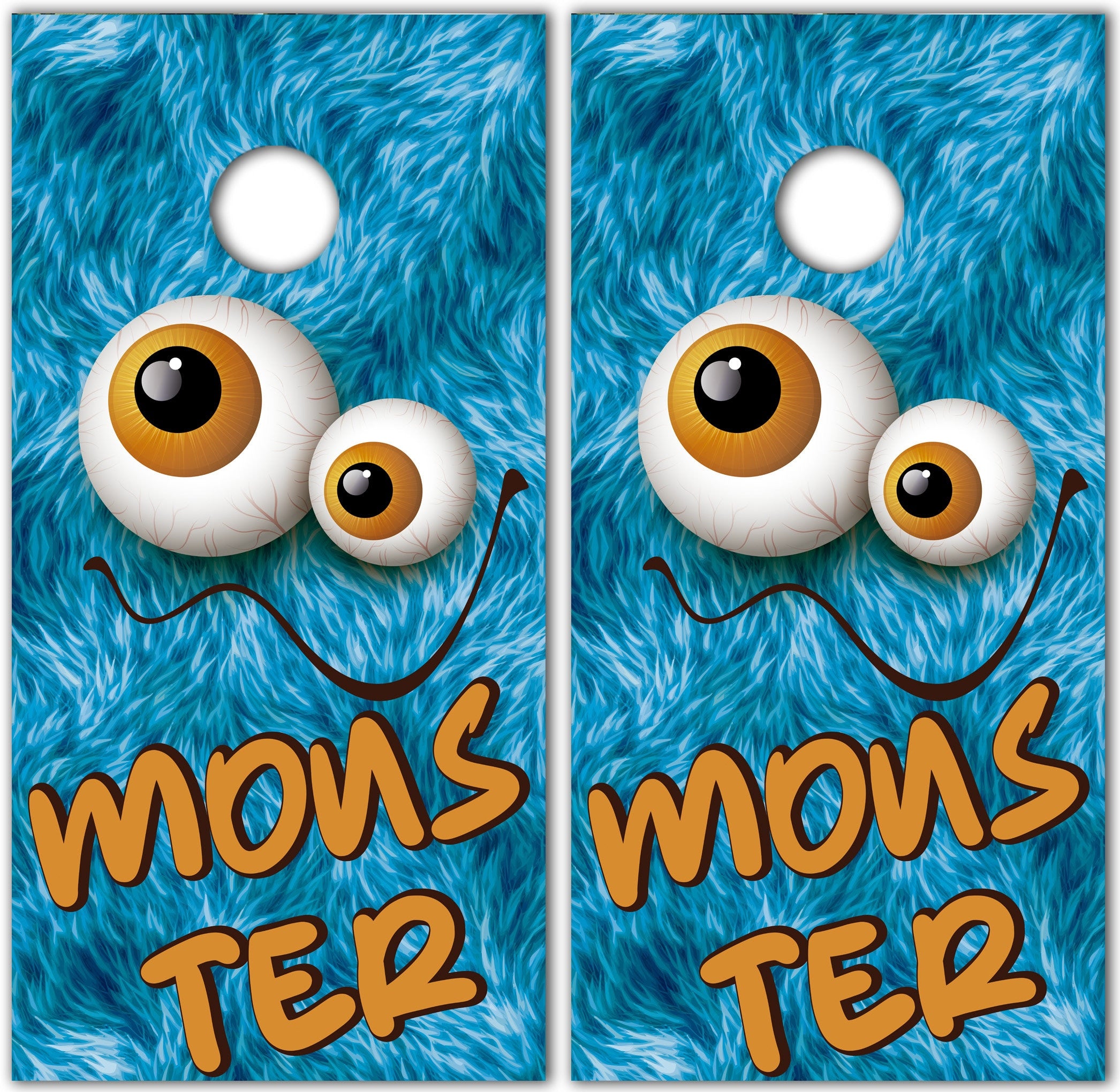 Monsters Custom Cornhole Wraps Decal Sticker 3D Texture Single - Laminated - Skin Vinyl Decal for Cornhole Wraps