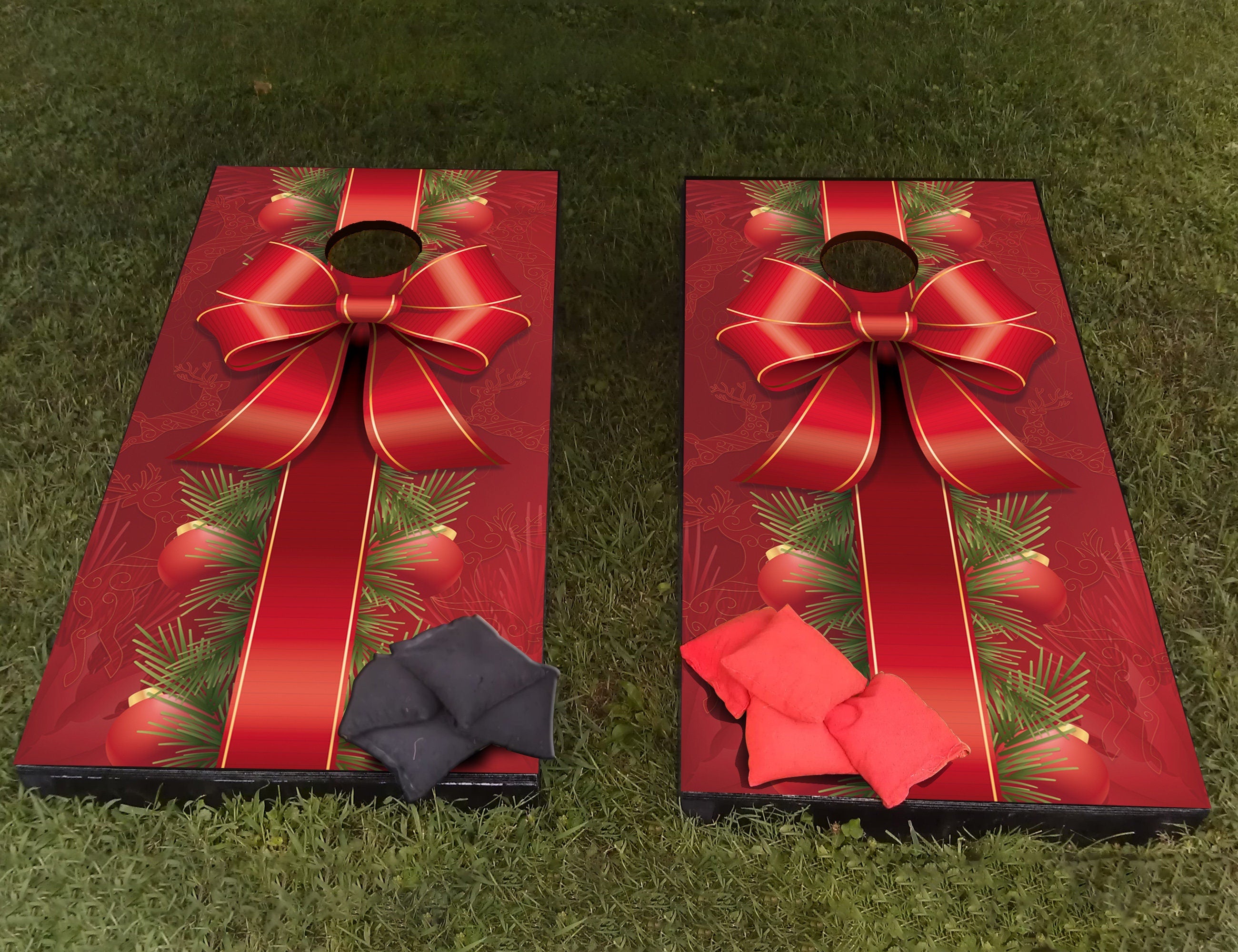 Christmas Ornament Custom Cornhole Vinyl Wrap Decal