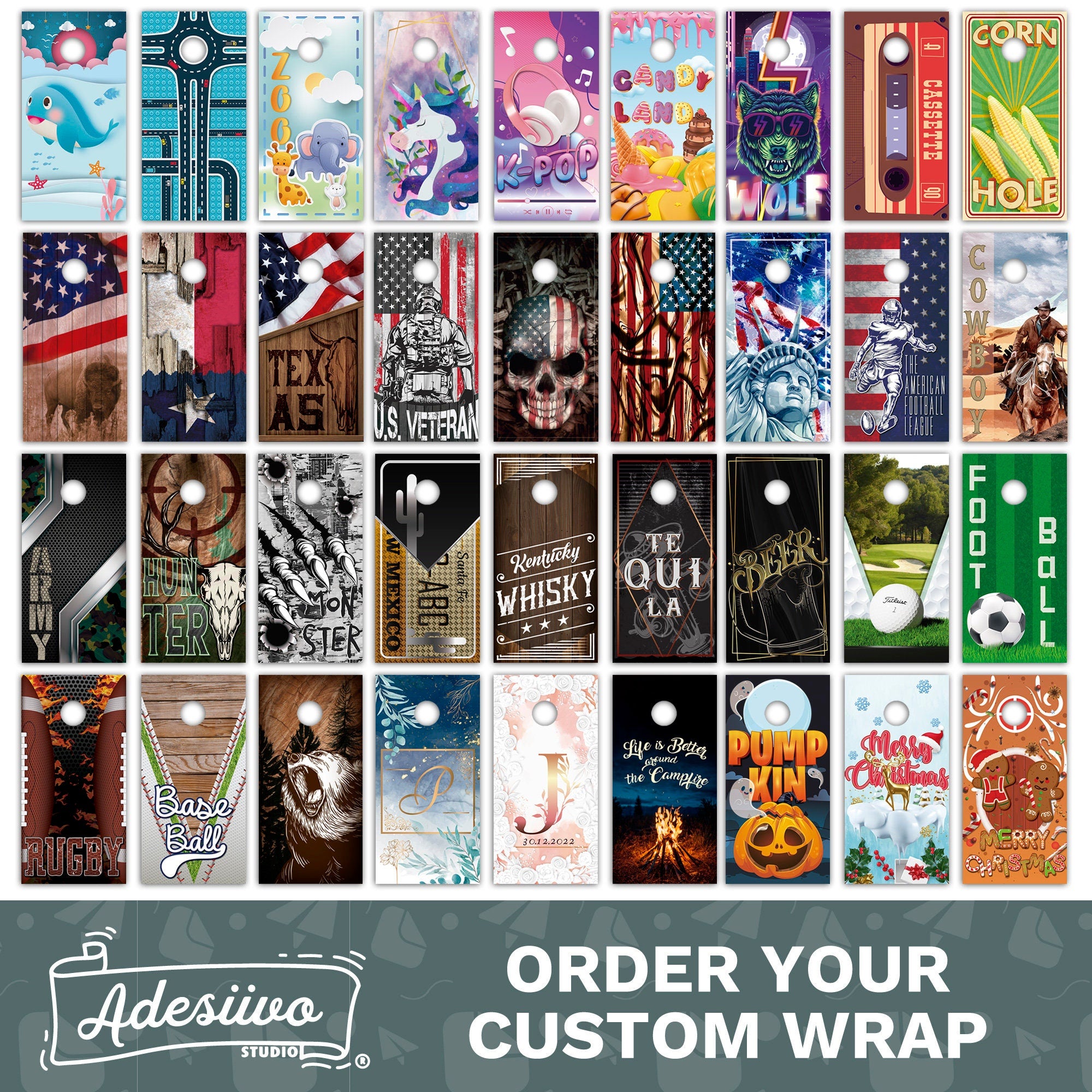 Autocolantes de Peixe Vermelho para Tábuas Cornhole - Decalque 3D Texturizado Único - Laminado - Vinil Personalizado Cornhole