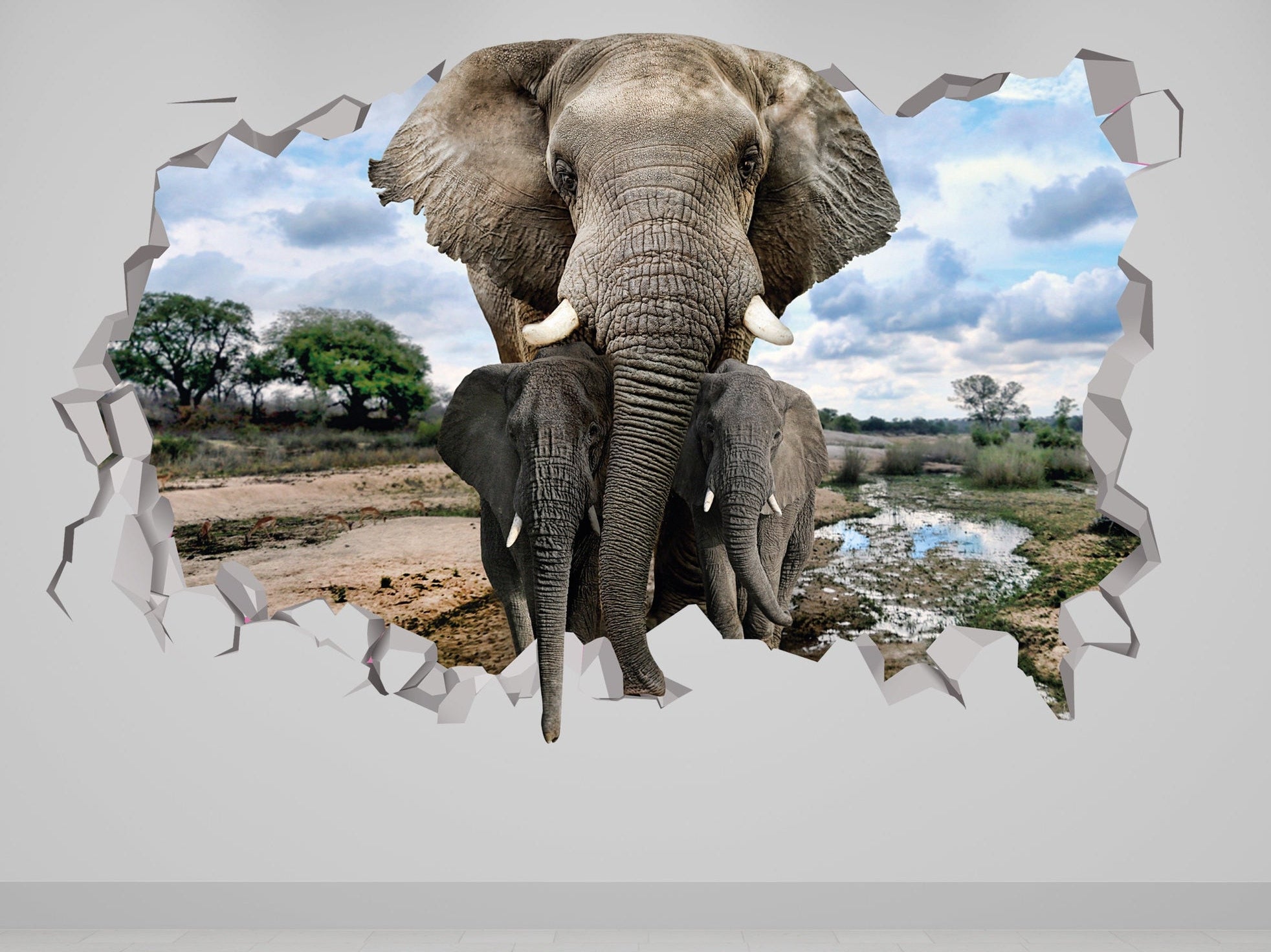 Autocolante de Parede de Elefante - Decoração de Quarto de Bebé com Elefante - Decoração de Elefante