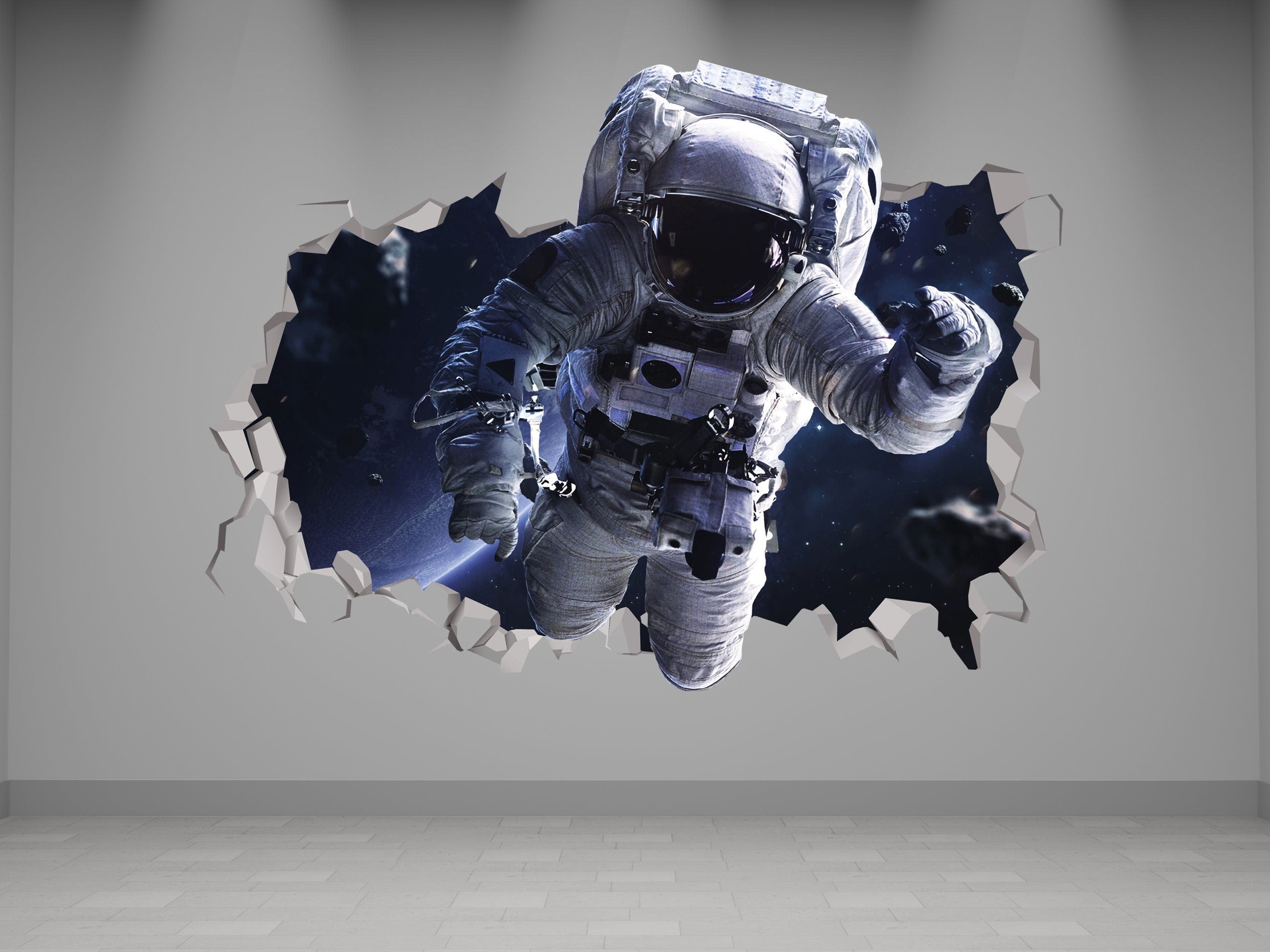 Spaceflight Wall Decal - Space Printable Wall Art  - Astronaut Sticker 3d - Nasa Astronaut Bedroom Wall Art - Astronaut Kitchen Wall Decor
