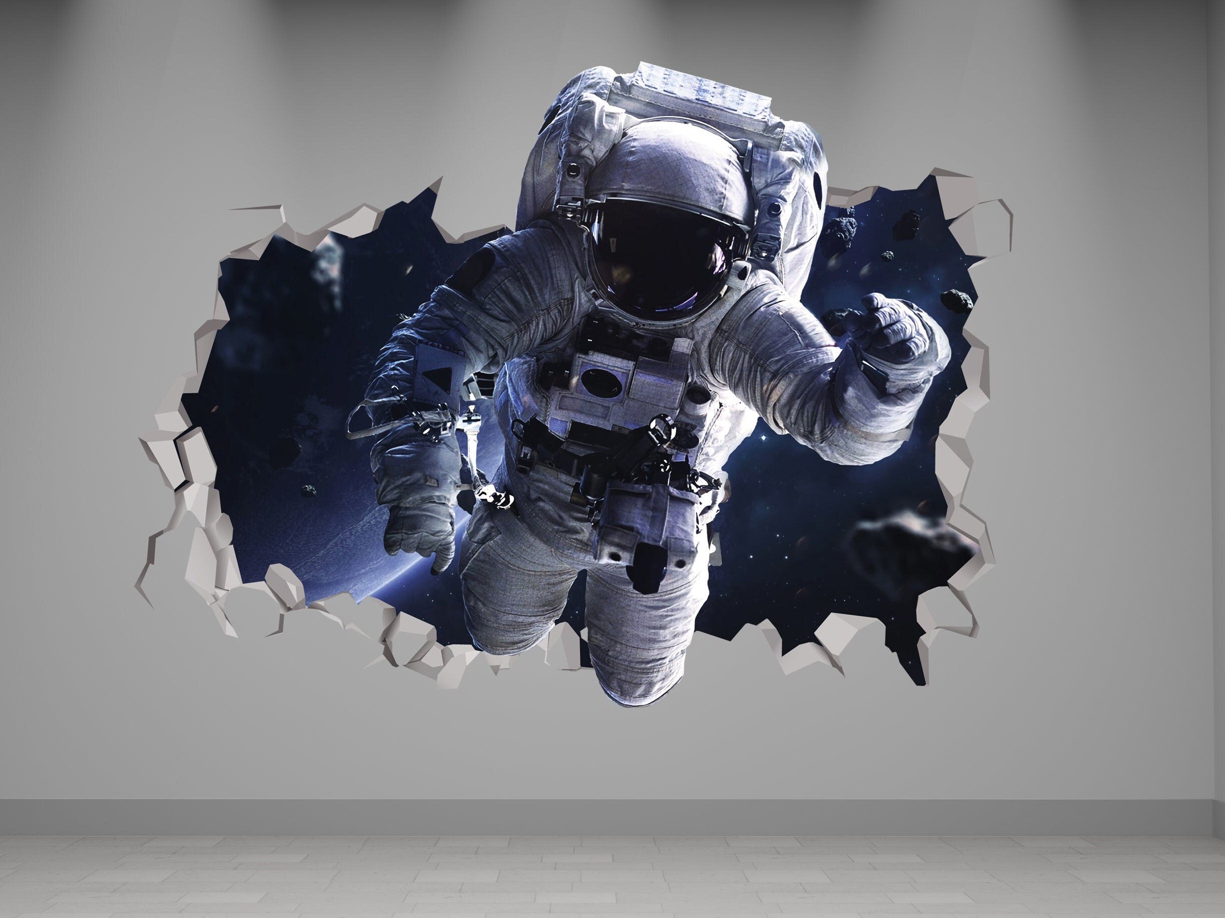Spaceflight Wall Decal - Space Printable Wall Art  - Astronaut Sticker 3d - Nasa Astronaut Bedroom Wall Art - Astronaut Kitchen Wall Decor