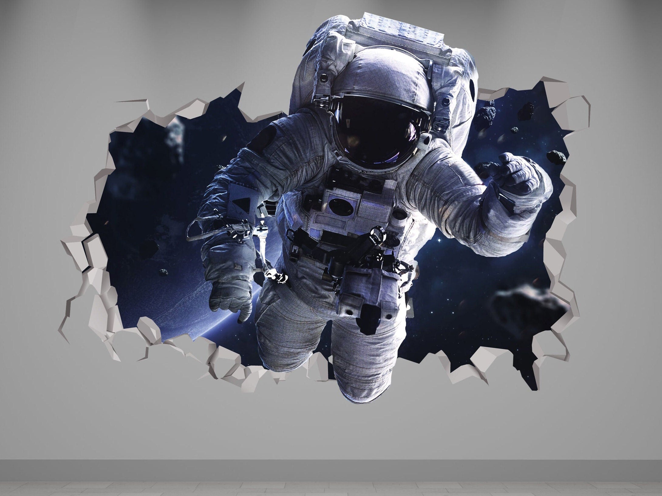 Spaceflight Wall Decal - Space Printable Wall Art  - Astronaut Sticker 3d - Nasa Astronaut Bedroom Wall Art - Astronaut Kitchen Wall Decor