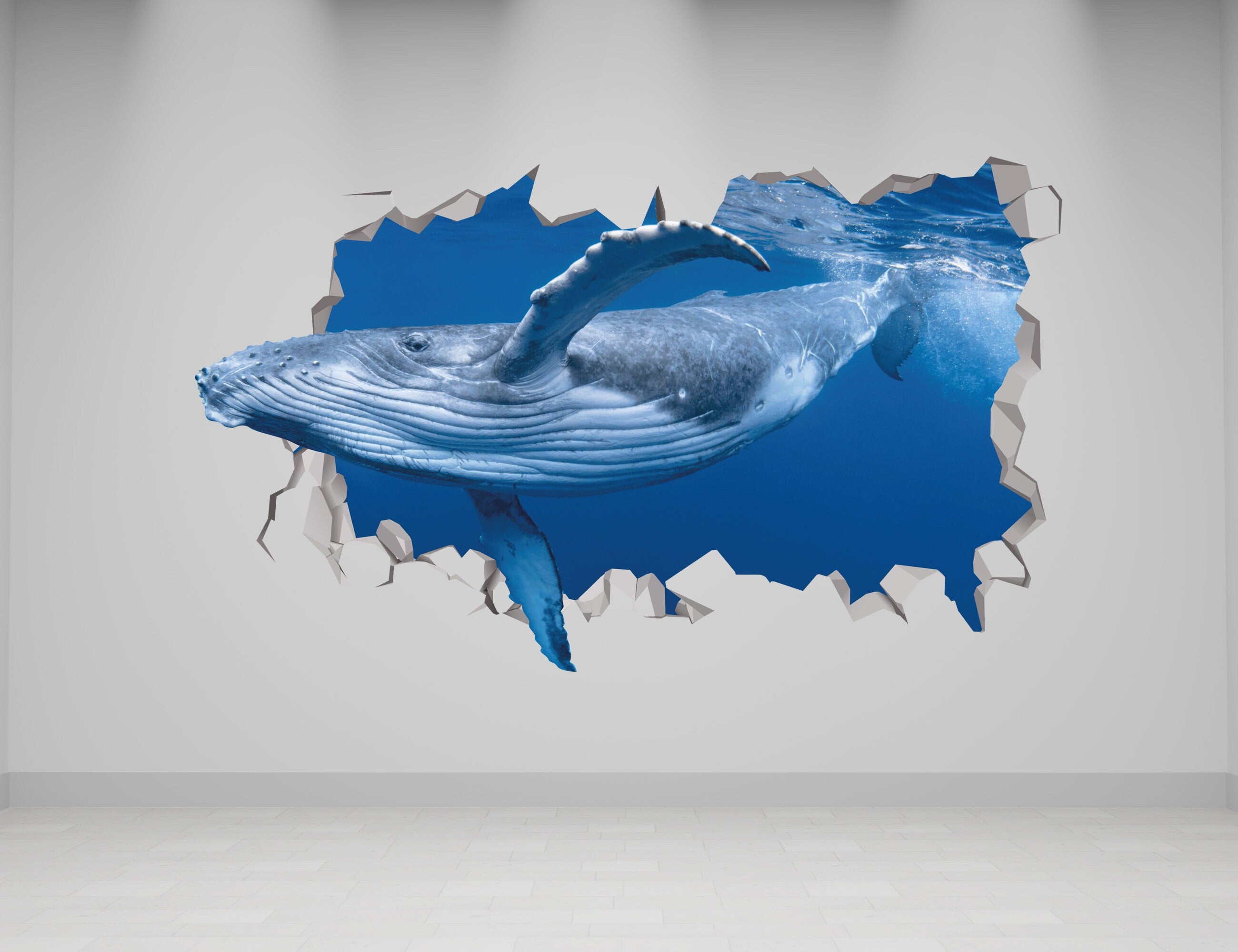 Adesivo de Baleia - Adesivo de Animais Oceânicos para Quarto de Bebê - Adesivo Artístico Vinílico à Prova d'Água - 3D - Arte de Adesivo de Baleia - Adesivos para Planeador