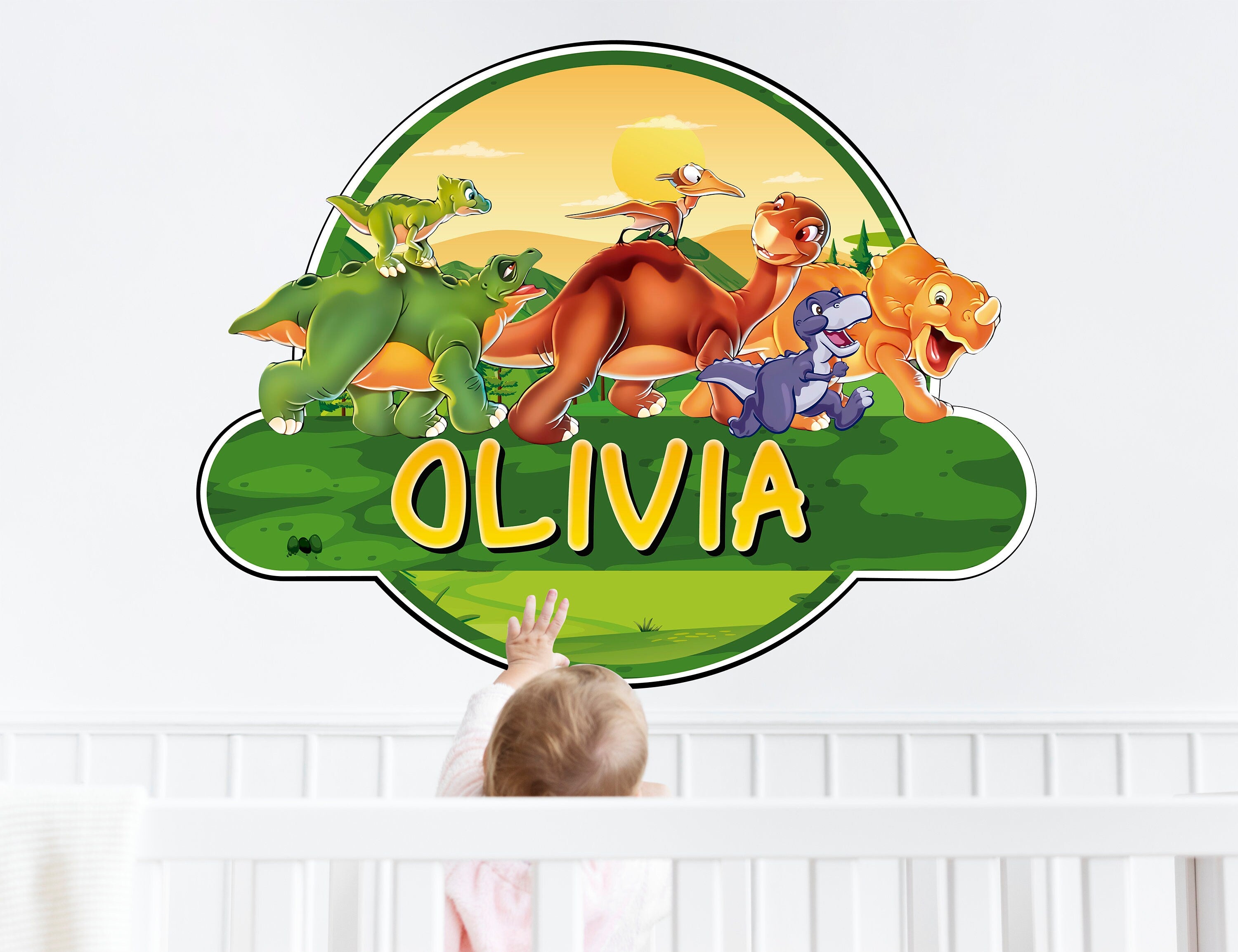 Dinosaur Wall Decal for Baby Room - Dino Wall Decor Art Peel & Stick