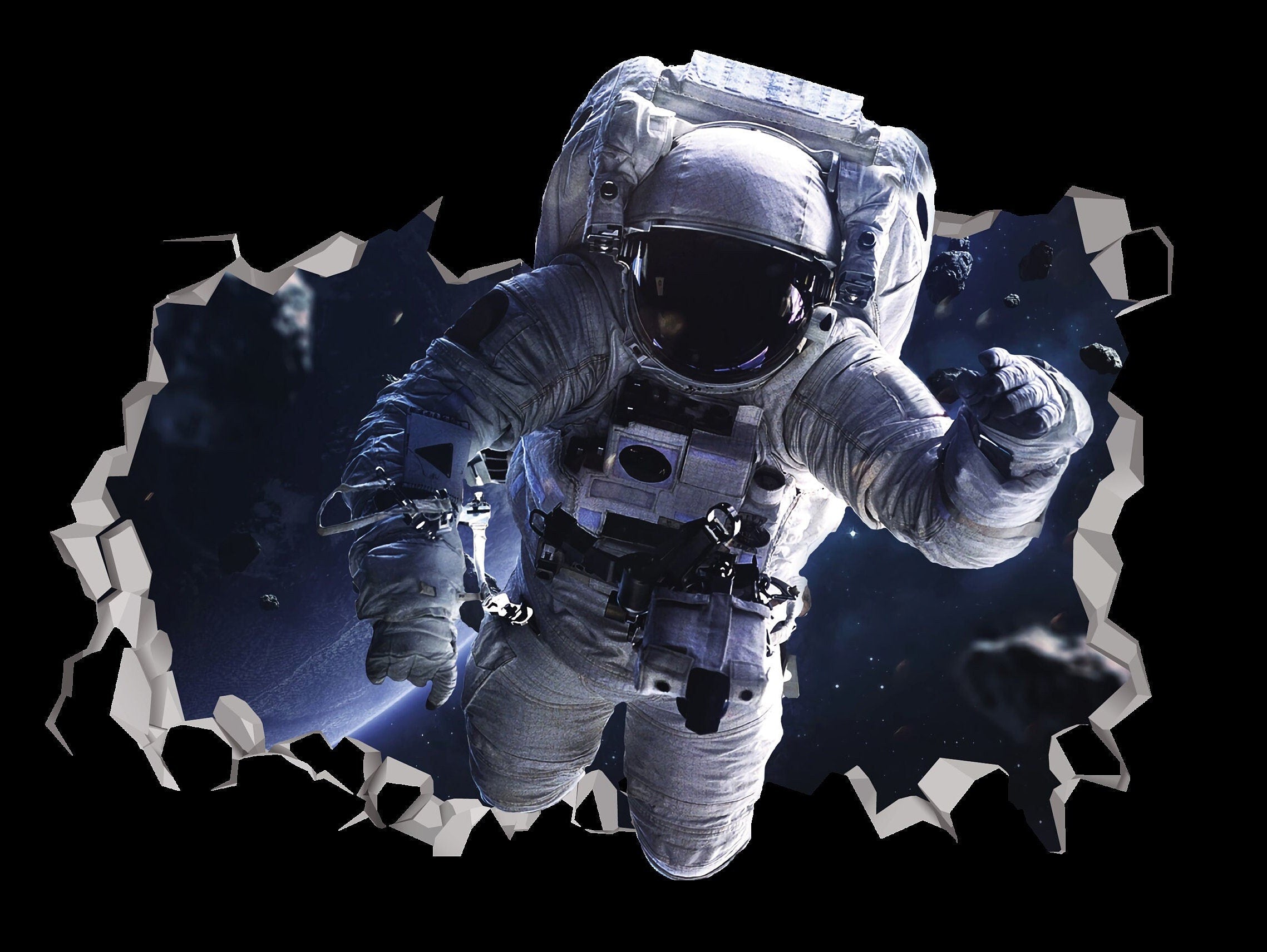 Spaceflight Wall Decal - Space Printable Wall Art  - Astronaut Sticker 3d - Nasa Astronaut Bedroom Wall Art - Astronaut Kitchen Wall Decor